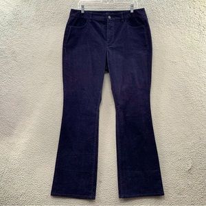 Talbots Curvy Chino Pants Women’s Size 14 Corduroy Flared Stretch Navy Blue
